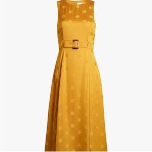 Ted Baker Mustard Midi Dress with Belt